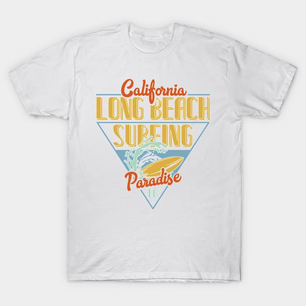 California Long Beach Surfing T-Shirt by BrillianD